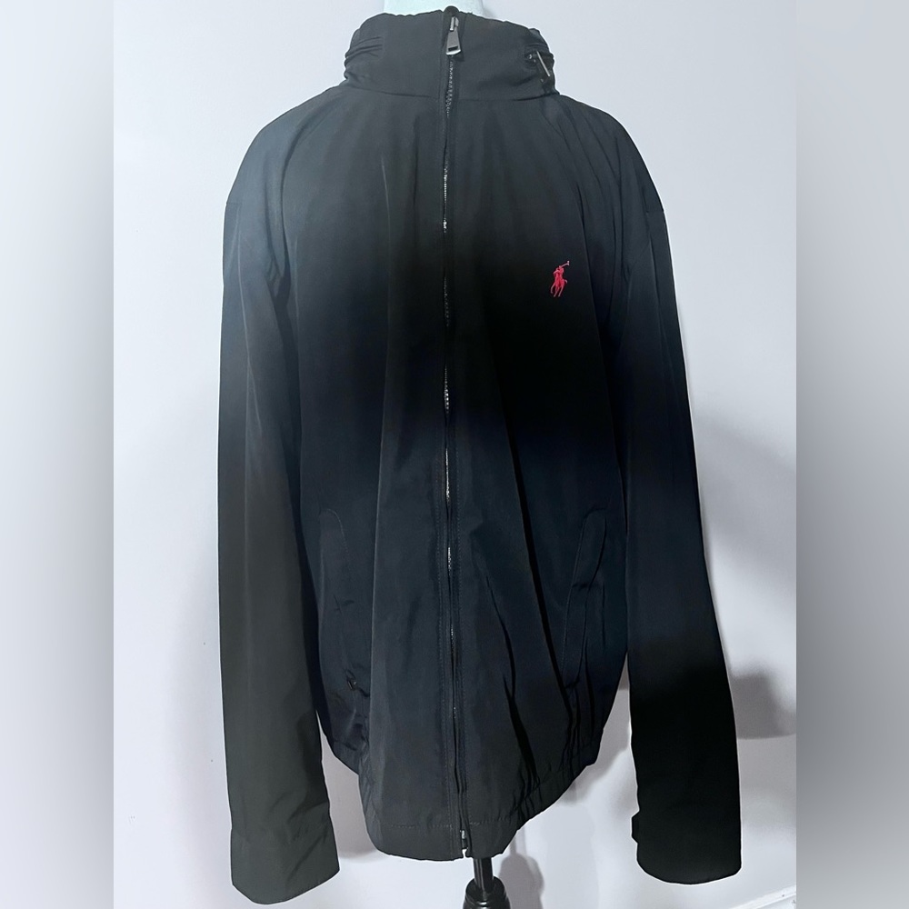 NWT Polo Men’s Dark Navy Blue/Black Zip Up Jacket W/ Hood and Pockets!!